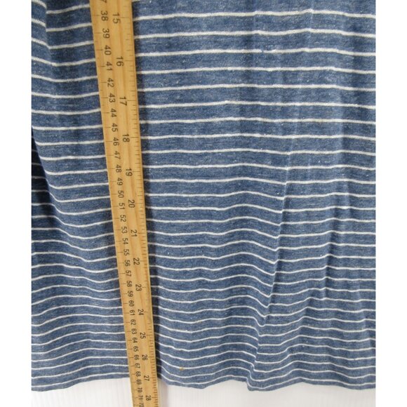 Vince Top XS Linen Shirt Pullover Striped Pocket T Tee Scoop Neck * - Picture 4 of 12